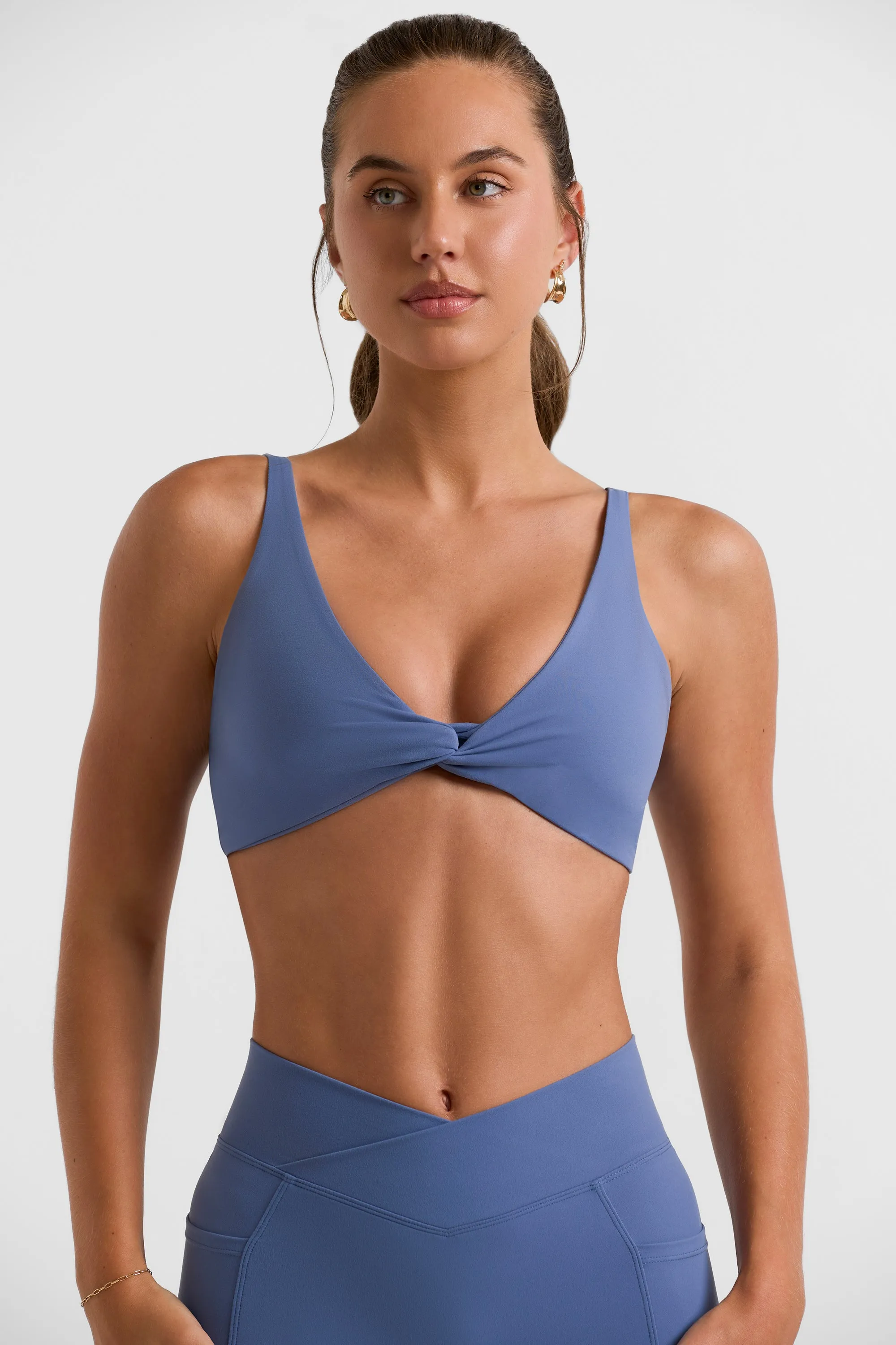Twist Bust Sports Bra in Slate Blue sold by Oh Polly product image thumbnail 4