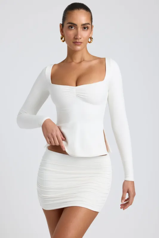 Modal Sweetheart-Neck Top in White sold by Oh Polly