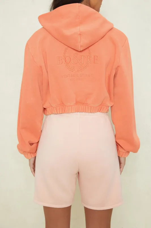 Final Lap Cropped Zip Hoodie in Terracotta sold by Oh Polly