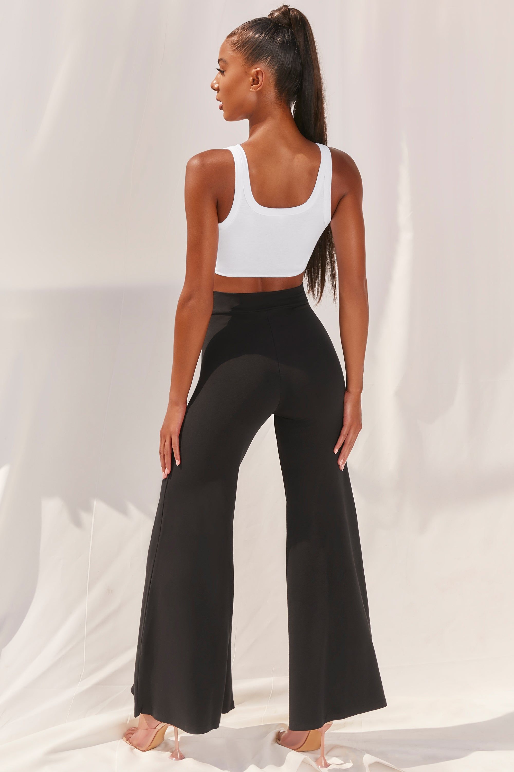 Cutting A Fine Figure Flared Trousers in Black sold by Oh Polly product image thumbnail 6