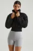 Ribbed Puffer Jacket in Black sold by Oh Polly