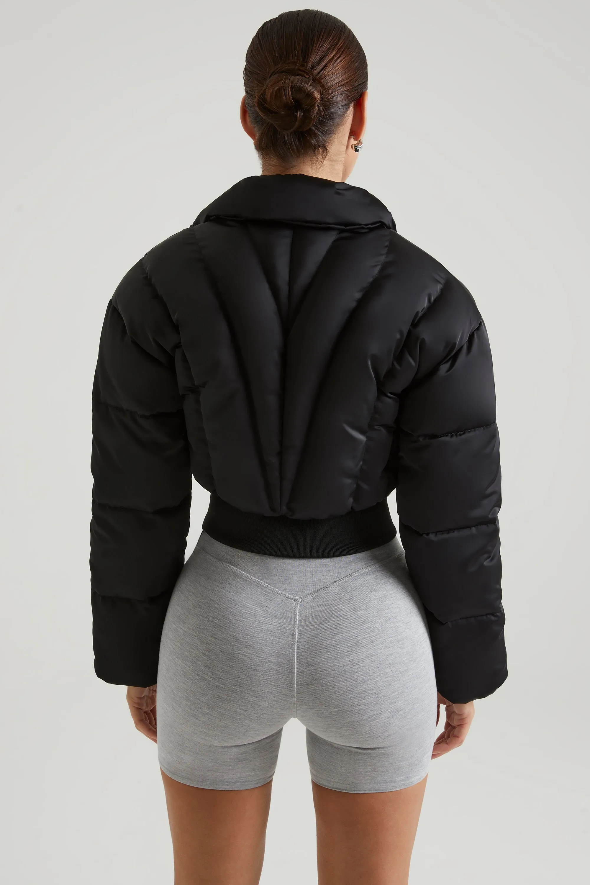 Ribbed Puffer Jacket in Black sold by Oh Polly product image thumbnail 2