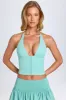 Hook-And-Eye Halterneck Corset Top in Sea Green sold by Oh Polly