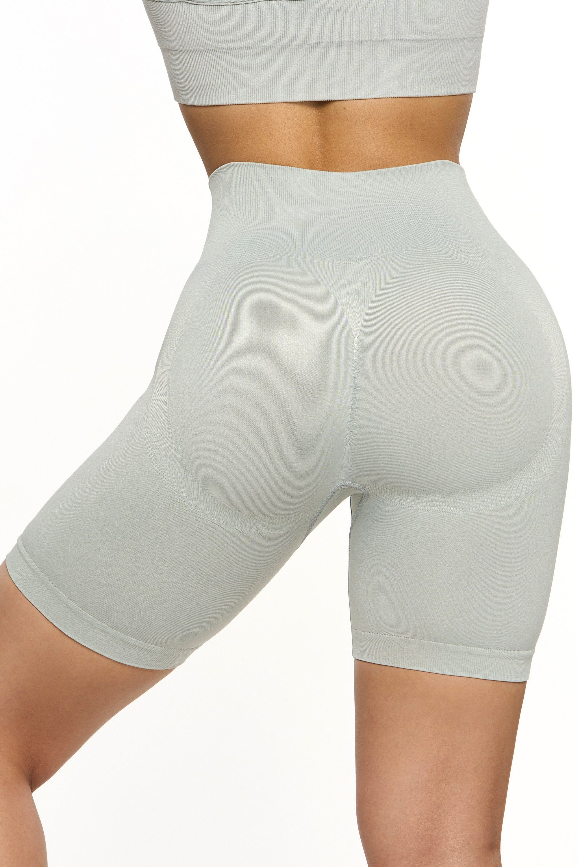 Seamless High Waist Biker Shorts in Grey sold by Oh Polly product image thumbnail 3