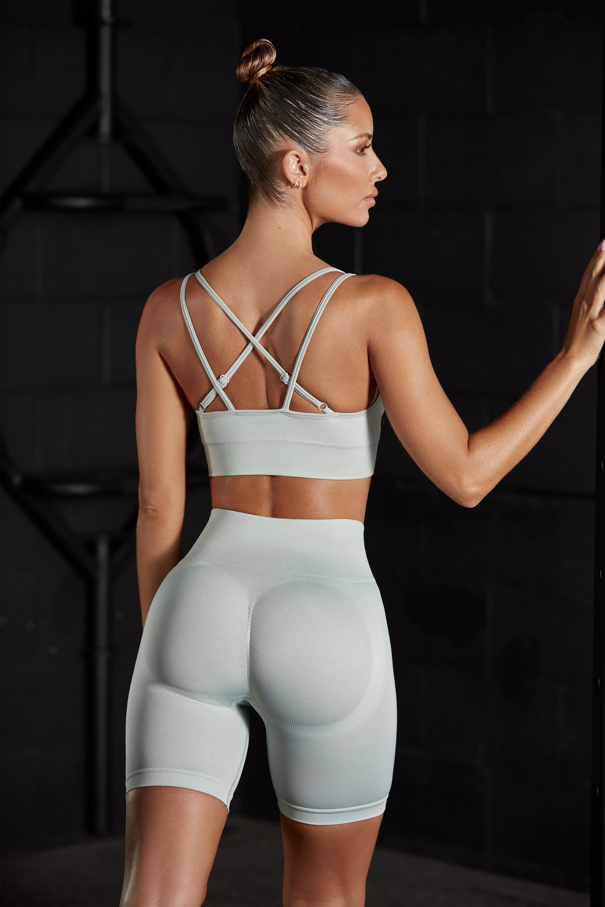 Seamless High Waist Biker Shorts in Grey sold by Oh Polly product image thumbnail 6