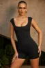 Open Back Scoop Neck Unitard in Black sold by Oh Polly