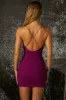 Ruched Bodycon Mini Dress in Purple sold by Oh Polly