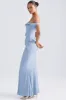 Off-Shoulder Ruffle-Trim Gown in Light Blue sold by Oh Polly