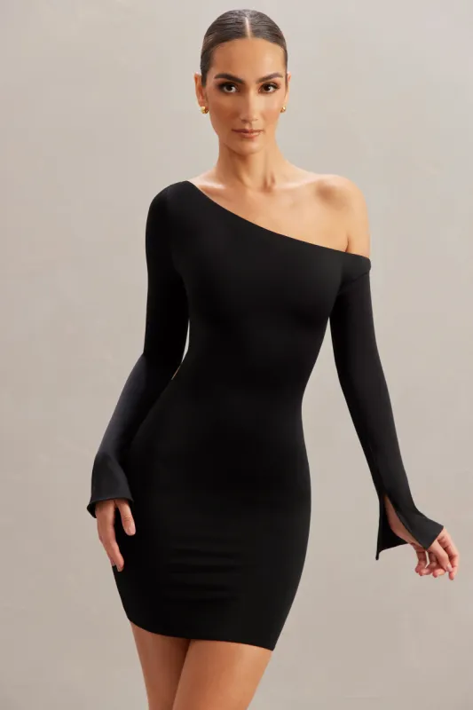 Off The Shoulder Mini Dress in Black sold by Oh Polly