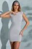 Open Back Cut Out Bodycon Mini Dress in Marled Grey sold by Oh Polly