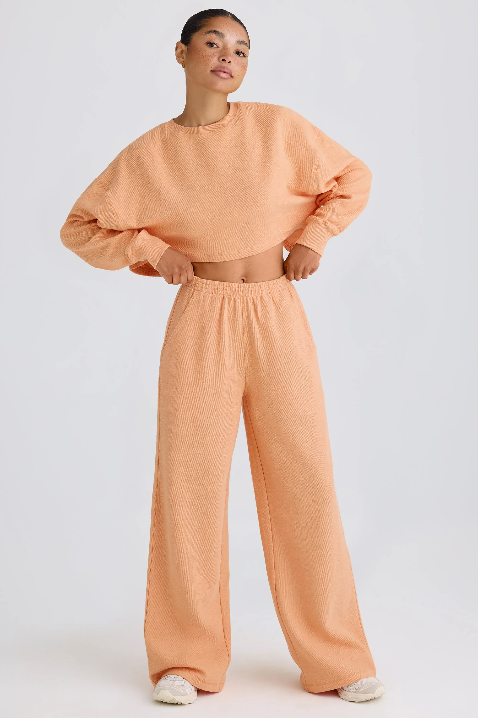 Tall Straight-Leg Joggers in Peach sold by Oh Polly