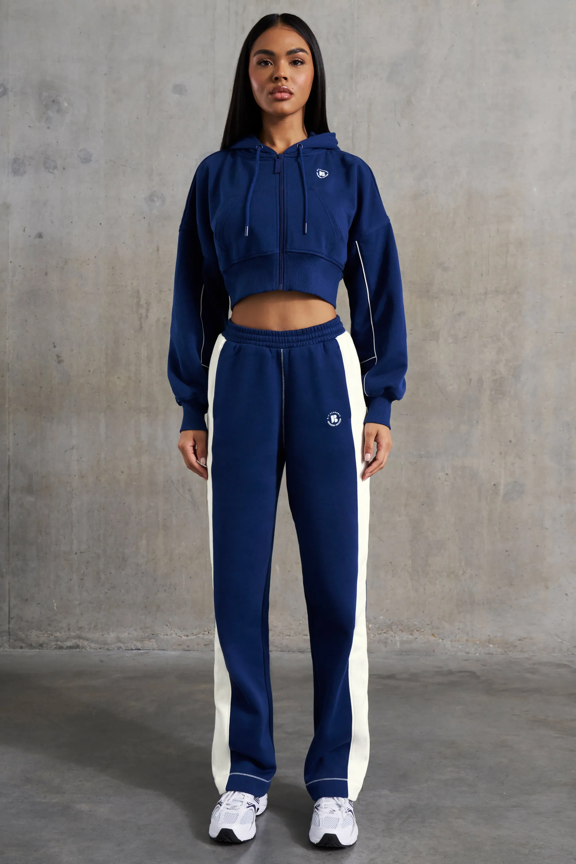 Petite Wide Leg Sweatpants in Navy sold by Oh Polly product image thumbnail 5