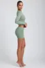 Modal Ruched Mid-Rise Mini Skirt in Sage Green sold by Oh Polly