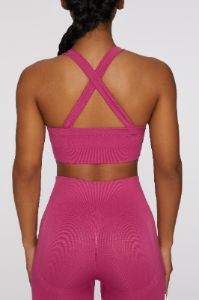 Cross Back Sports Bra in Dark Pink sold by Oh Polly