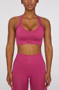 Cross Back Sports Bra in Dark Pink sold by Oh Polly