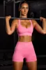 Super Sculpt Cross Back Sports Bra in Flamingo Pink sold by Oh Polly