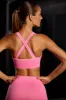 Super Sculpt Cross Back Sports Bra in Flamingo Pink sold by Oh Polly