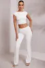 Tall Mid-Rise Straight Leg Trousers in White sold by Oh Polly
