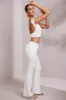 Tall Mid-Rise Straight Leg Trousers in White sold by Oh Polly