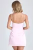 Draped A-Line Mini Dress in Blush sold by Oh Polly