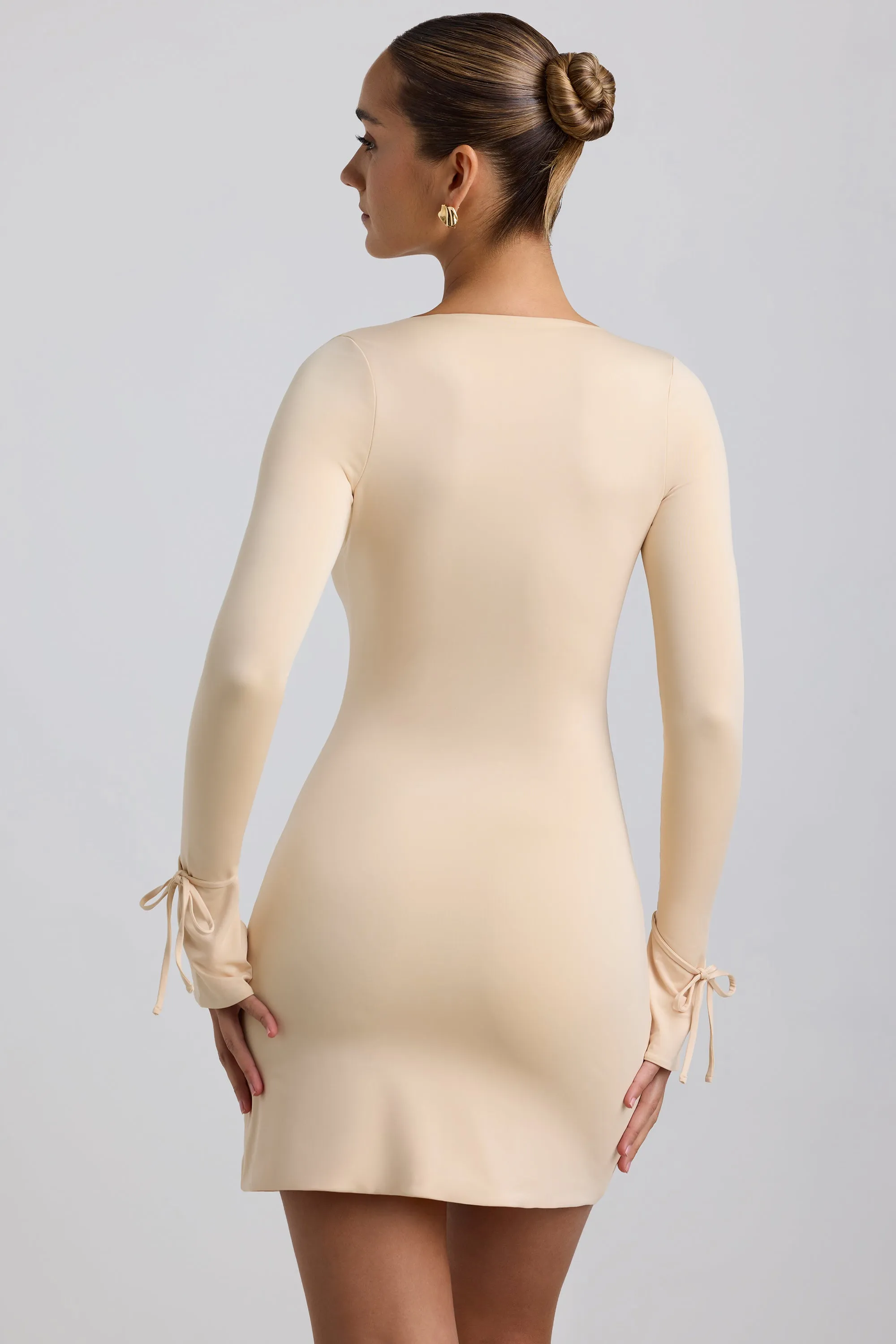 Slinky Jersey A-Line Mini Dress in Buttercream sold by Oh Polly product image thumbnail 2