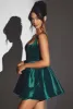 Woven Taffeta Corset Mini Dress in Emerald Green sold by Oh Polly