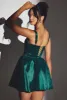 Woven Taffeta Corset Mini Dress in Emerald Green sold by Oh Polly