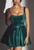 Woven Taffeta Corset Mini Dress in Emerald Green sold by Oh Polly