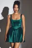 Woven Taffeta Corset Mini Dress in Emerald Green sold by Oh Polly