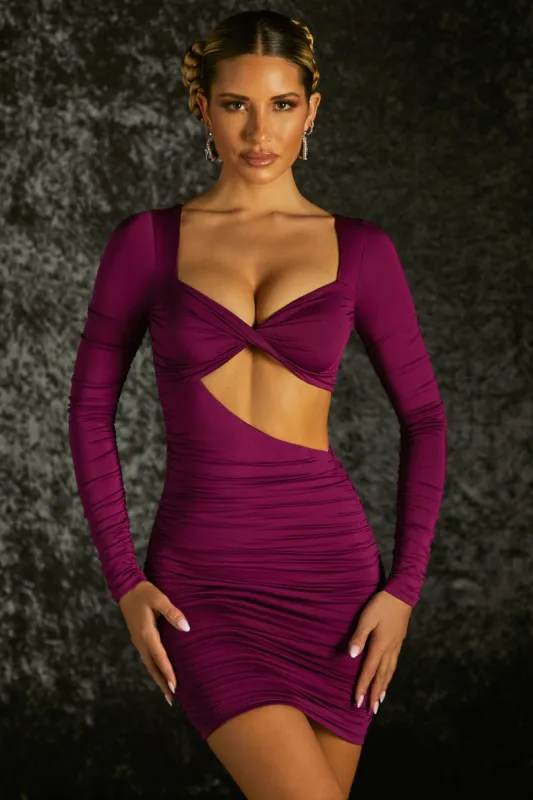 Long Sleeve Mini Dress in Purple sold by Oh Polly