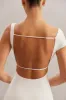 Open Back Mini Dress in Ivory sold by Oh Polly