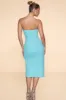 Embellished Bandeau Cowl Neck Midi Dress in Aqua sold by Oh Polly