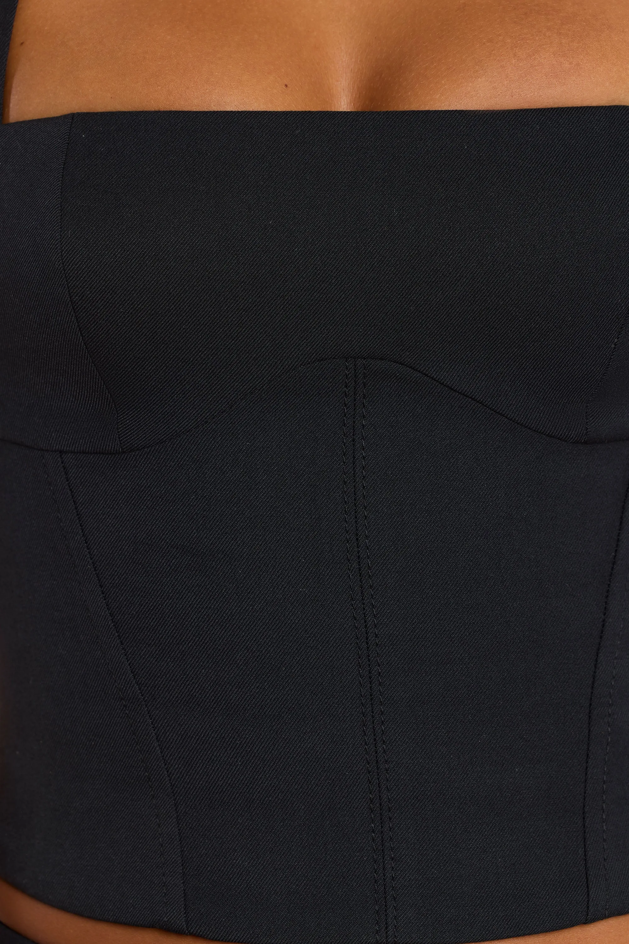 Brushed Twill Square Neck Tailored Top in Black sold by Oh Polly product image thumbnail 4