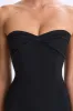 Petite Twist-Front Split Hem Flared Jumpsuit in Black sold by Oh Polly