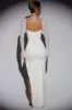 Embellished Side Split Maxi Dress in White sold by Oh Polly