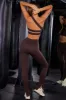 High Waist Split Flare Ribbed Leggings in Brown sold by Oh Polly