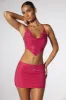 Embellished Low Rise Mini Skirt in Hot Pink sold by Oh Polly