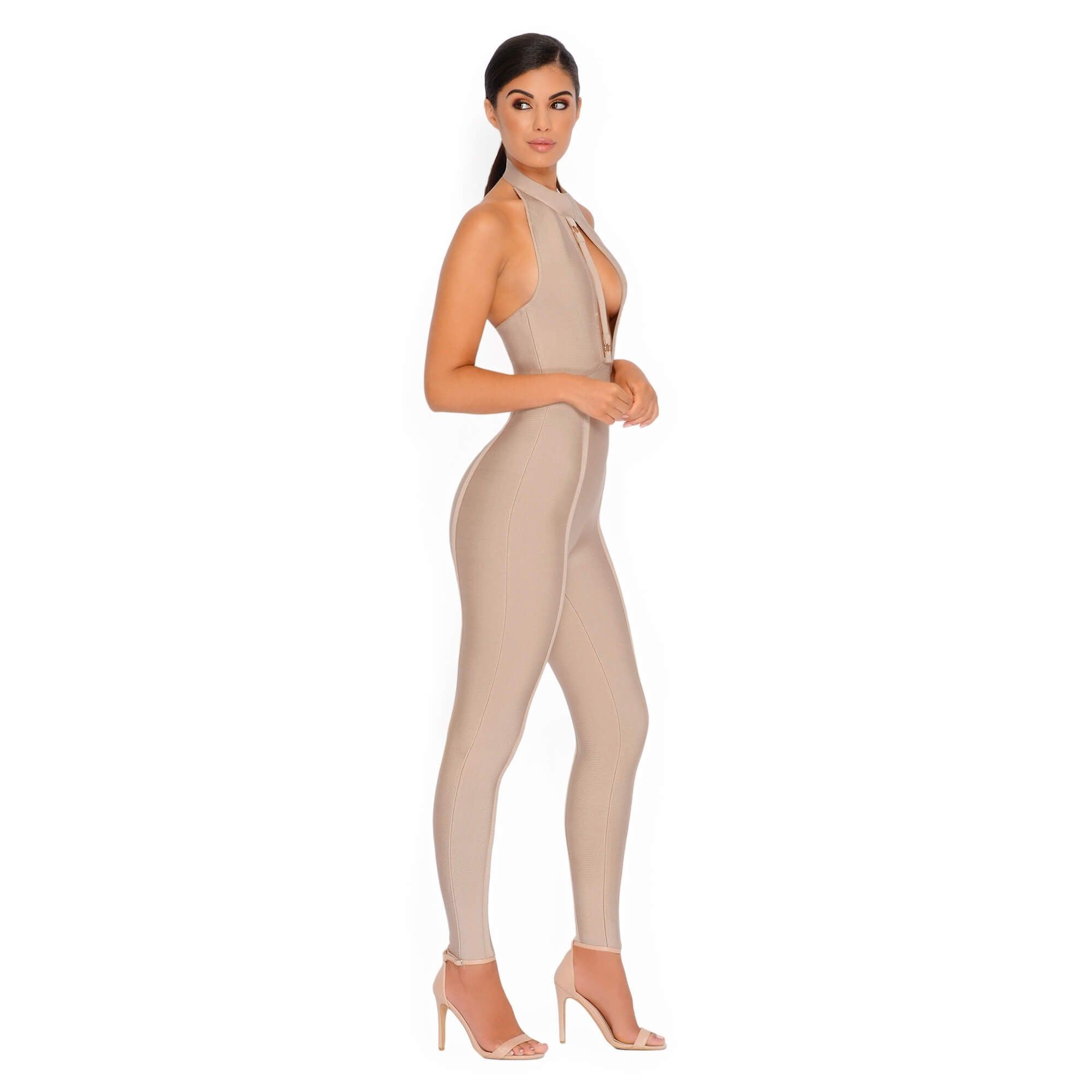Cut Above The Rest Keyhole Bandage Jumpsuit in Coffee sold by Oh Polly product image thumbnail 7