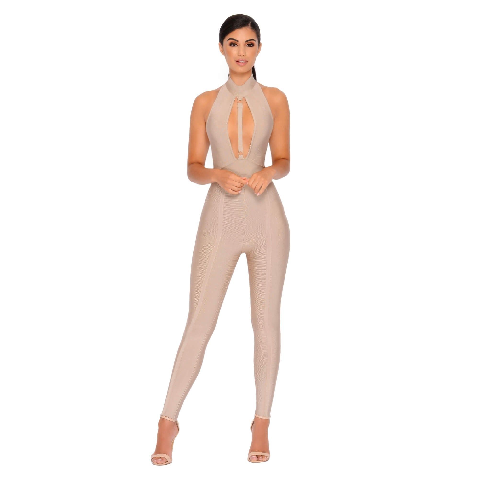 Cut Above The Rest Keyhole Bandage Jumpsuit in Coffee sold by Oh Polly product image thumbnail 5