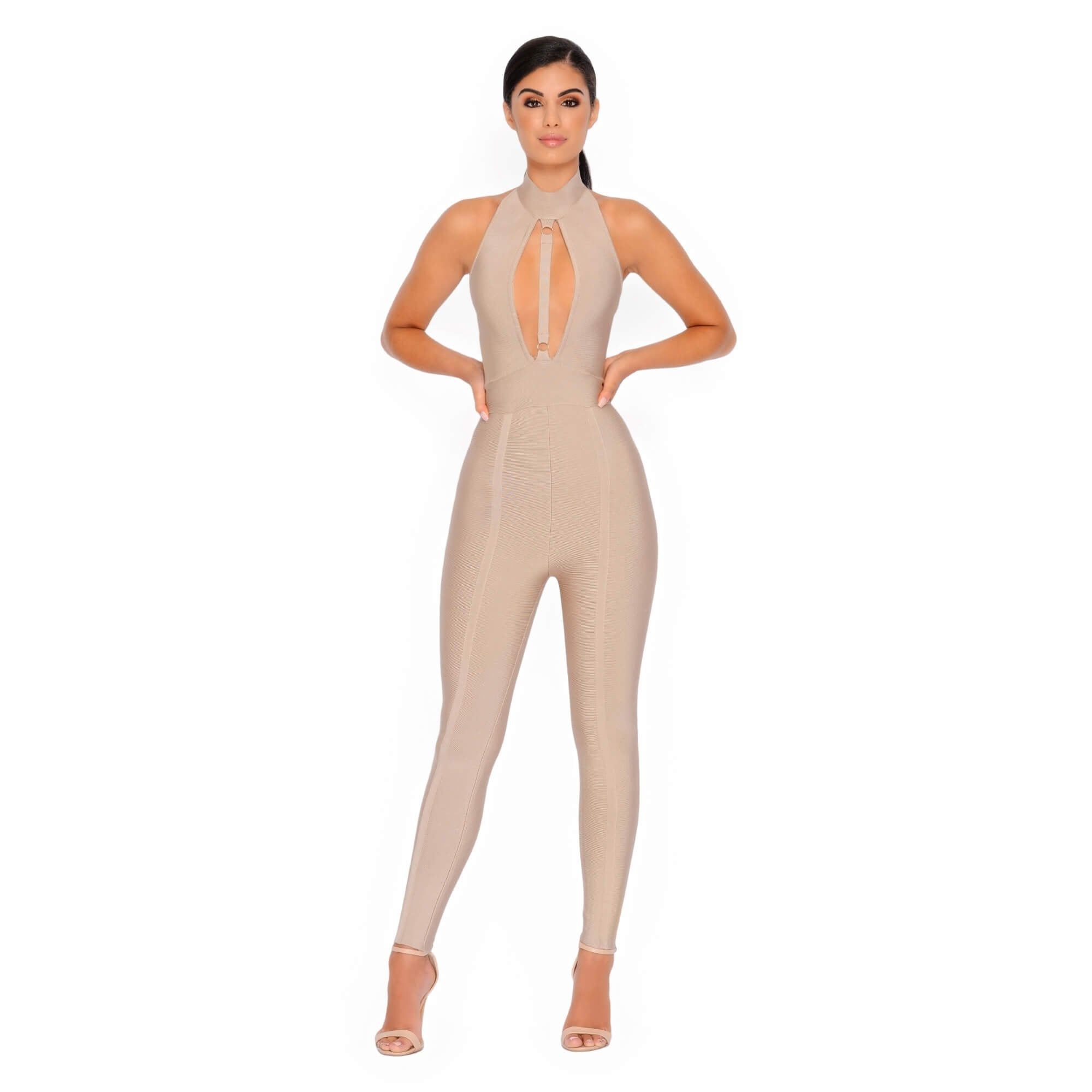 Cut Above The Rest Keyhole Bandage Jumpsuit in Coffee sold by Oh Polly product image thumbnail 4