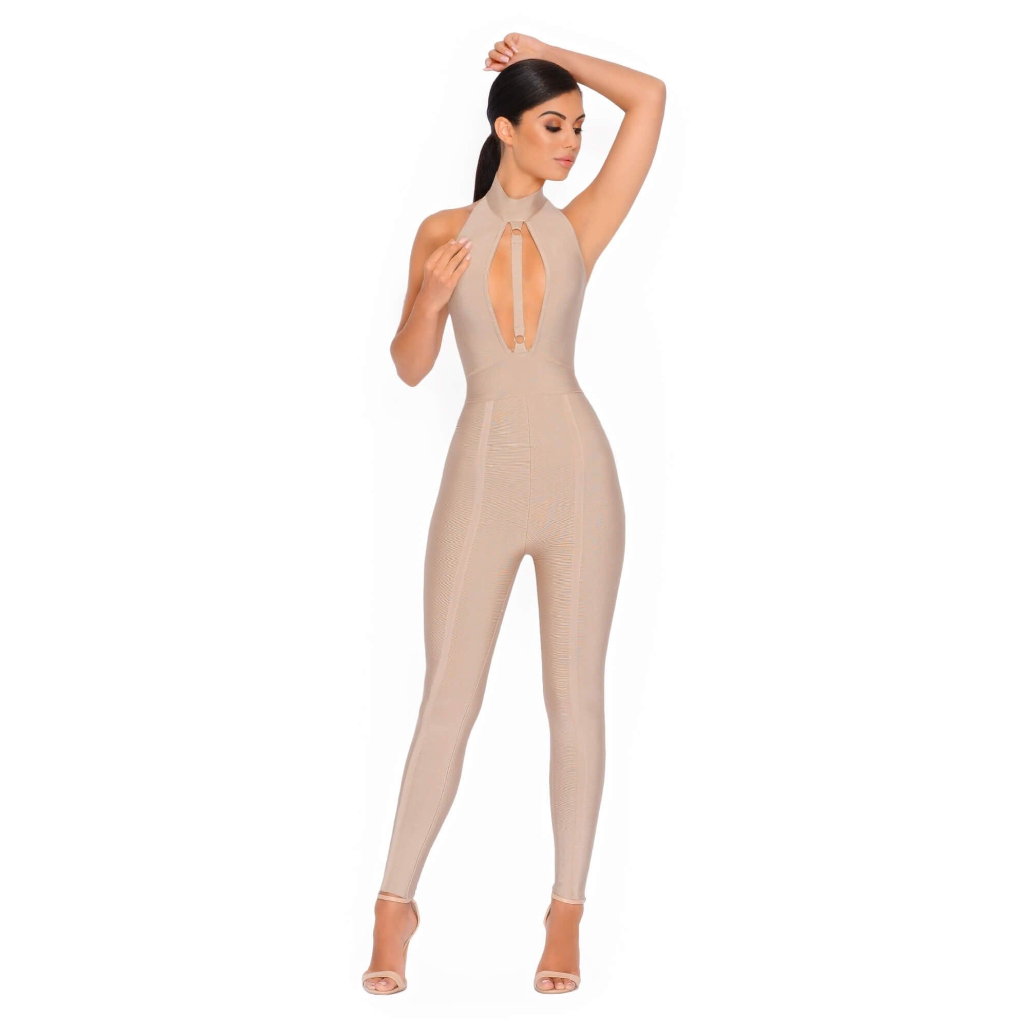 Cut Above The Rest Keyhole Bandage Jumpsuit in Coffee sold by Oh Polly product image thumbnail 2