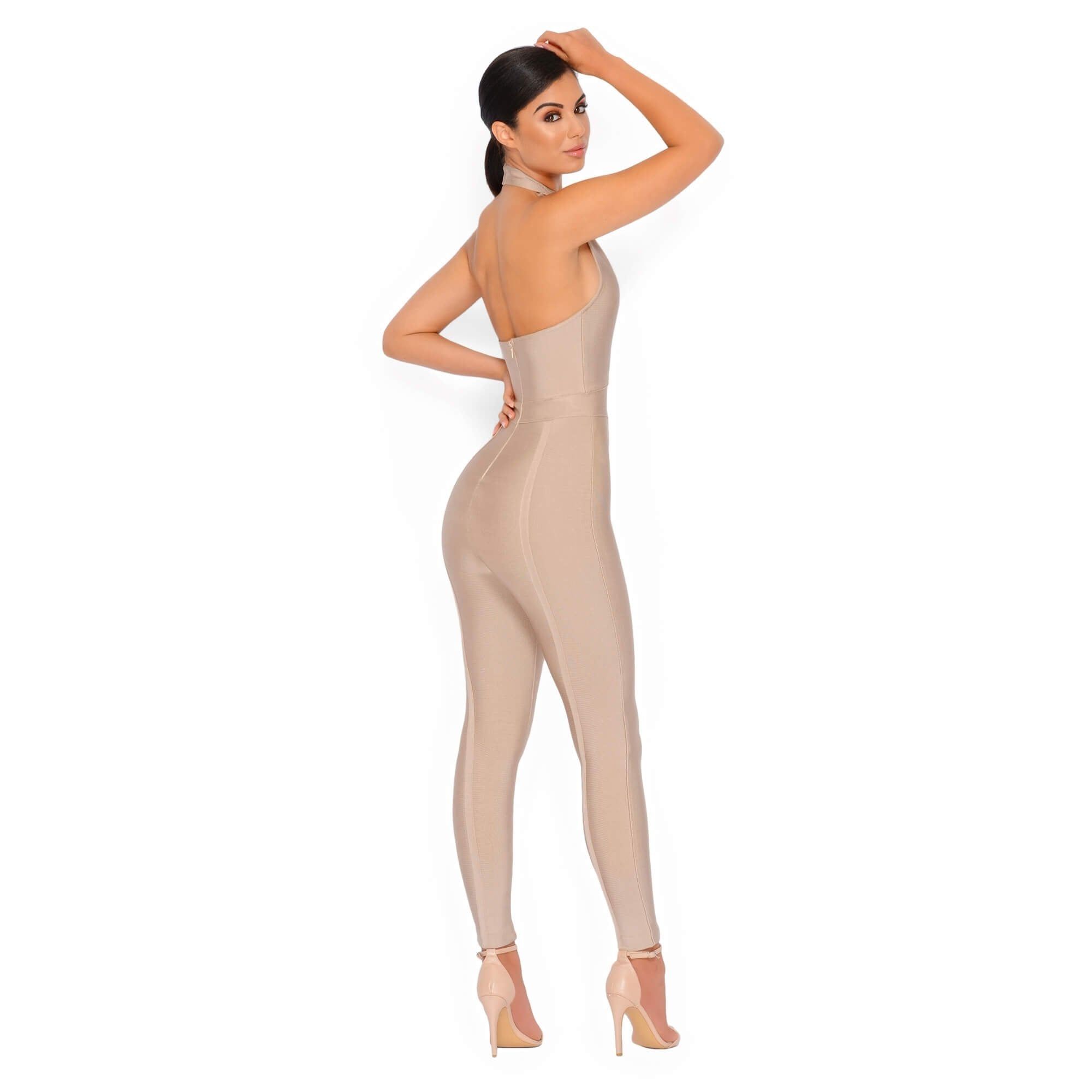 Cut Above The Rest Keyhole Bandage Jumpsuit in Coffee sold by Oh Polly product image thumbnail 11
