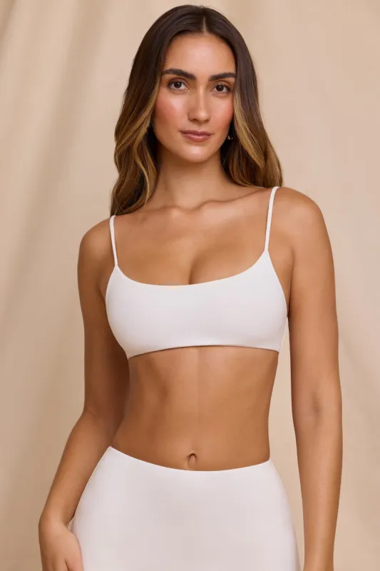 Scoop Neck Bralet in White sold by Oh Polly