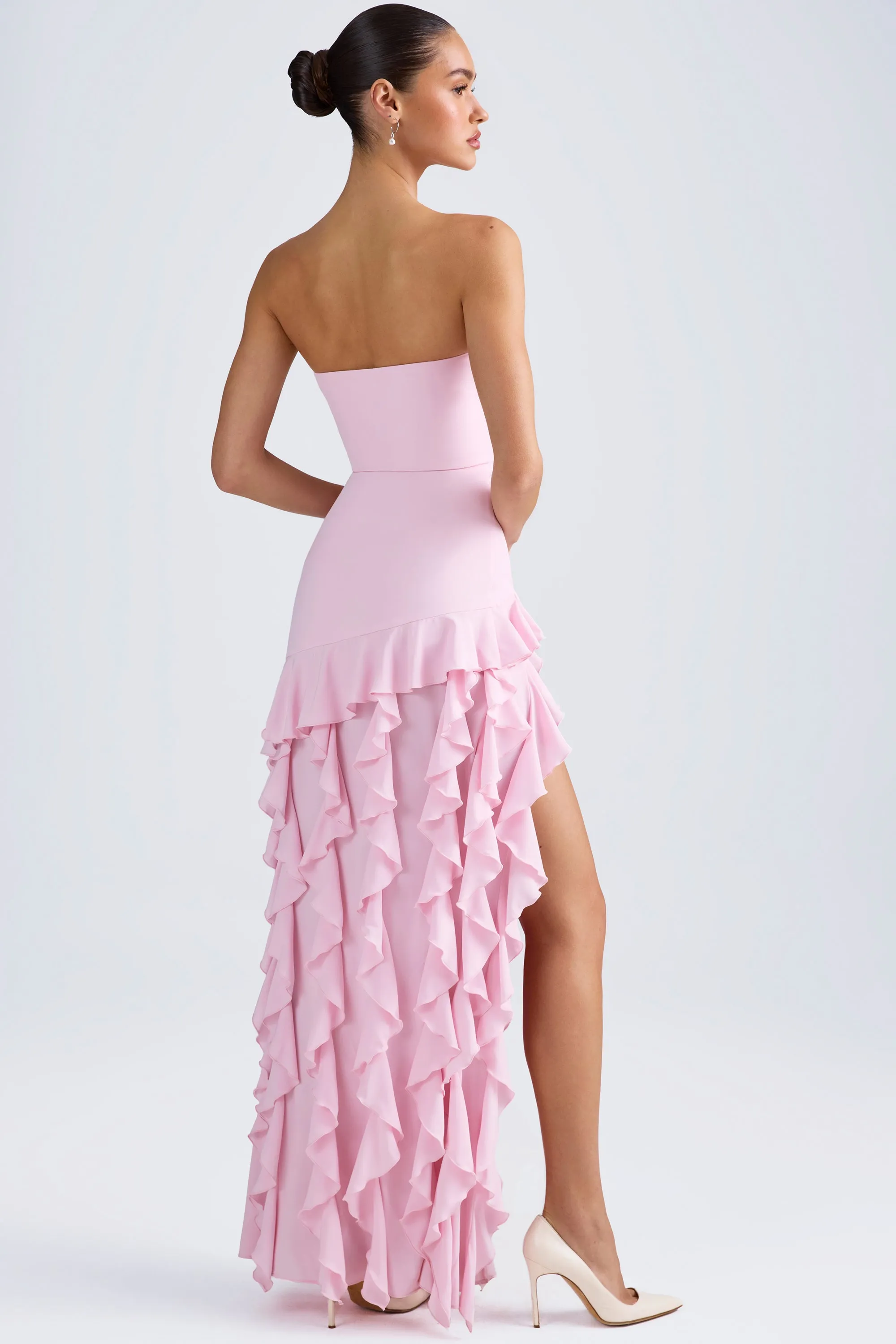 Ruffle-Trim Strapless Gown in Light Pink sold by Oh Polly product image thumbnail 2