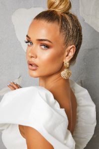 Rachel 18k Gold Plated Shell Earrings sold by Oh Polly