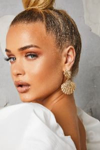 Rachel 18k Gold Plated Shell Earrings sold by Oh Polly