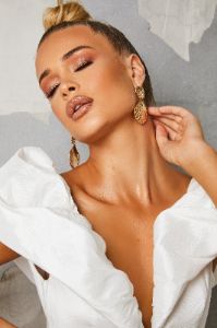 Rachel 18k Gold Plated Shell Earrings sold by Oh Polly