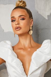 Rachel 18k Gold Plated Shell Earrings sold by Oh Polly