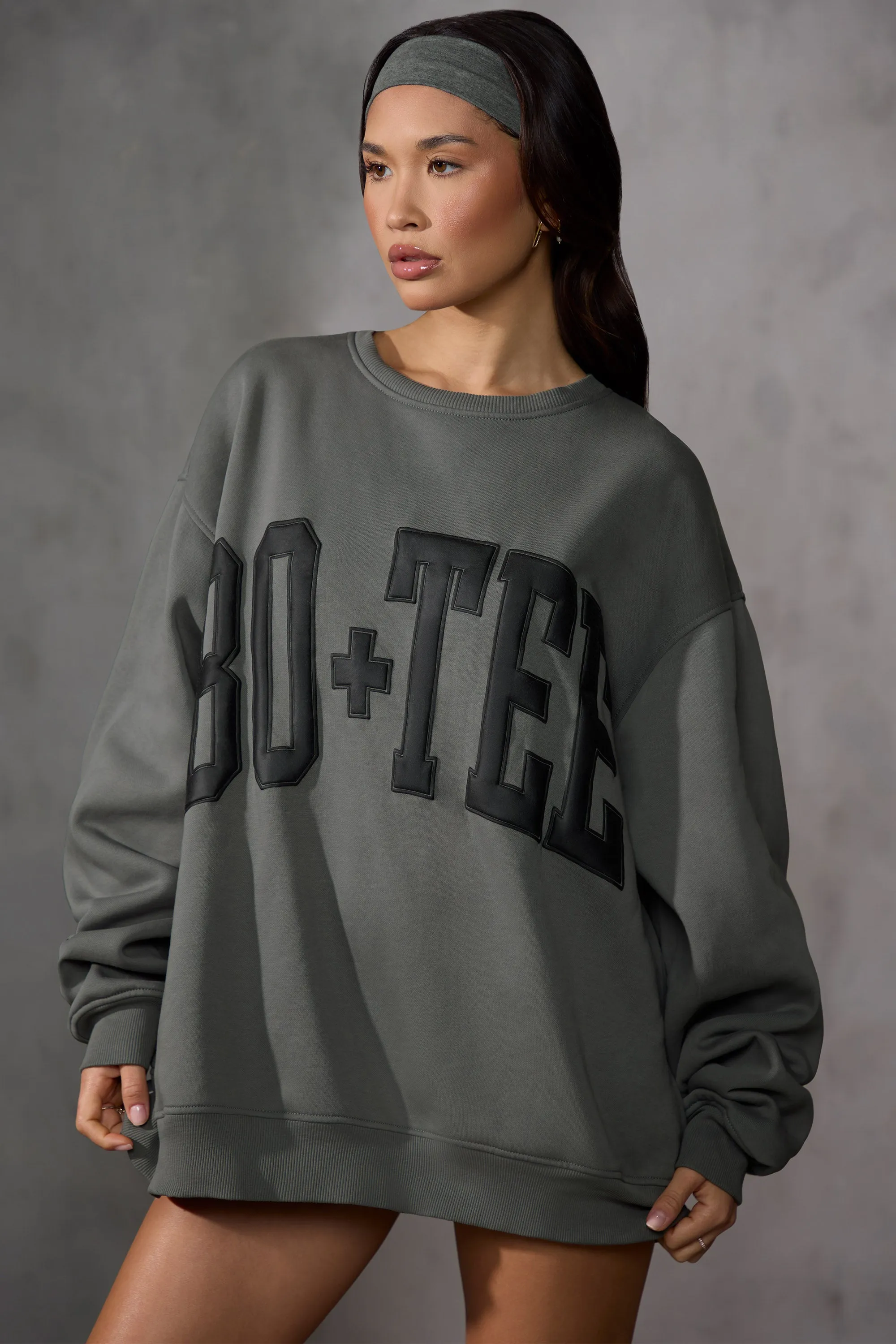 Oversized Sweatshirt in Charcoal sold by Oh Polly product image thumbnail 5