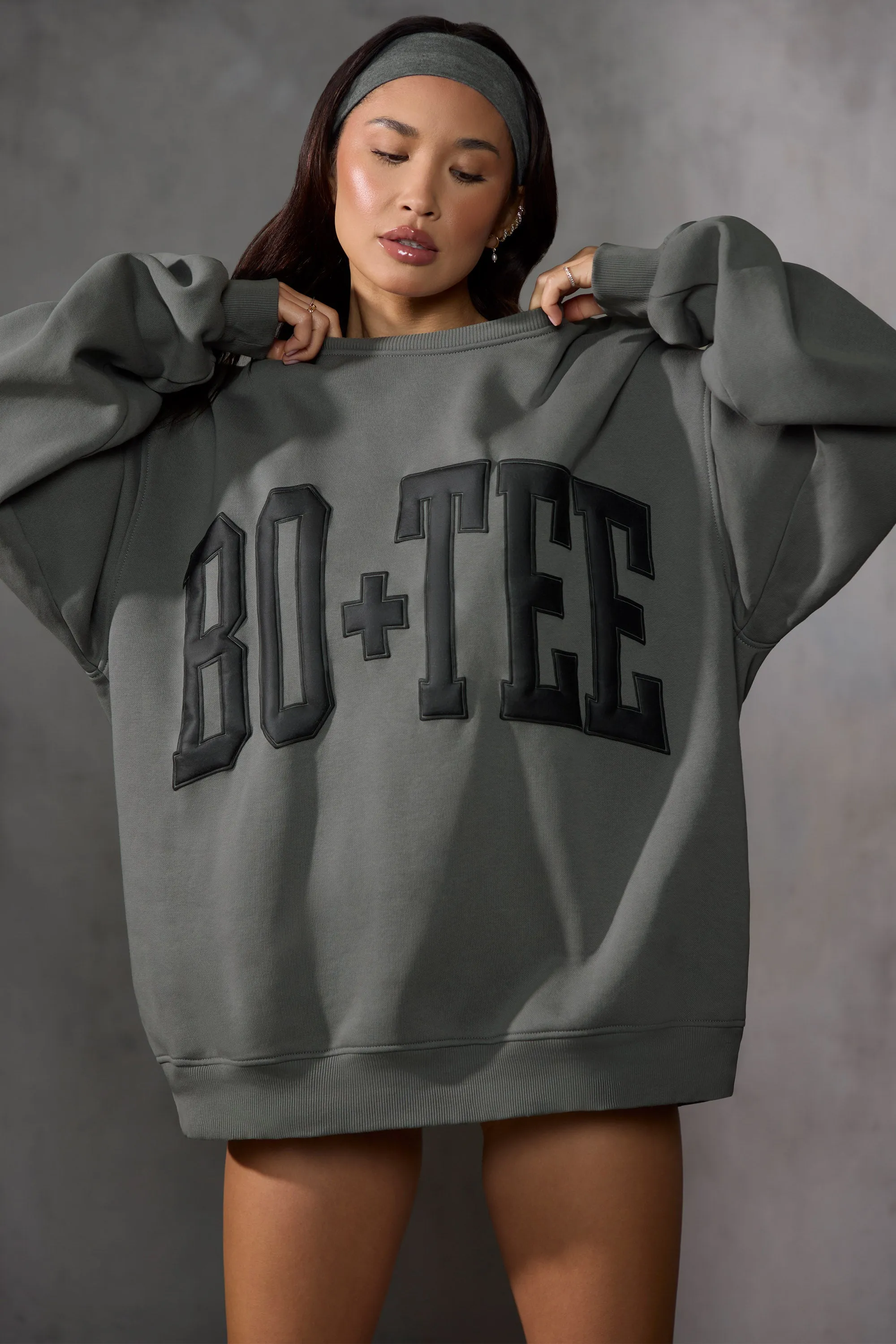 Oversized Sweatshirt in Charcoal sold by Oh Polly product image thumbnail 4